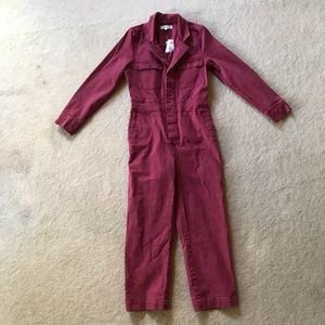 Madewell coveralls maroon size 2 brand new